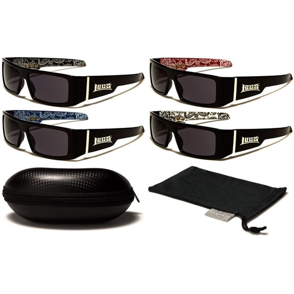 Black Paisley Print Sunglasses With Soft Case - Picture 3 of 3